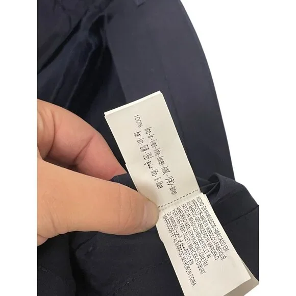 Zara Mens Dress Pants linen EU 42 US 32 Navy Blue Straight Trouser 4018/408 NWT
